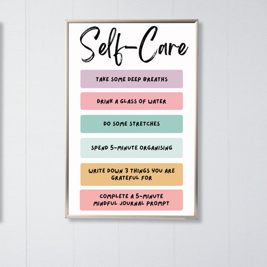 Self-Care Poster: Therapeutic Office Decor