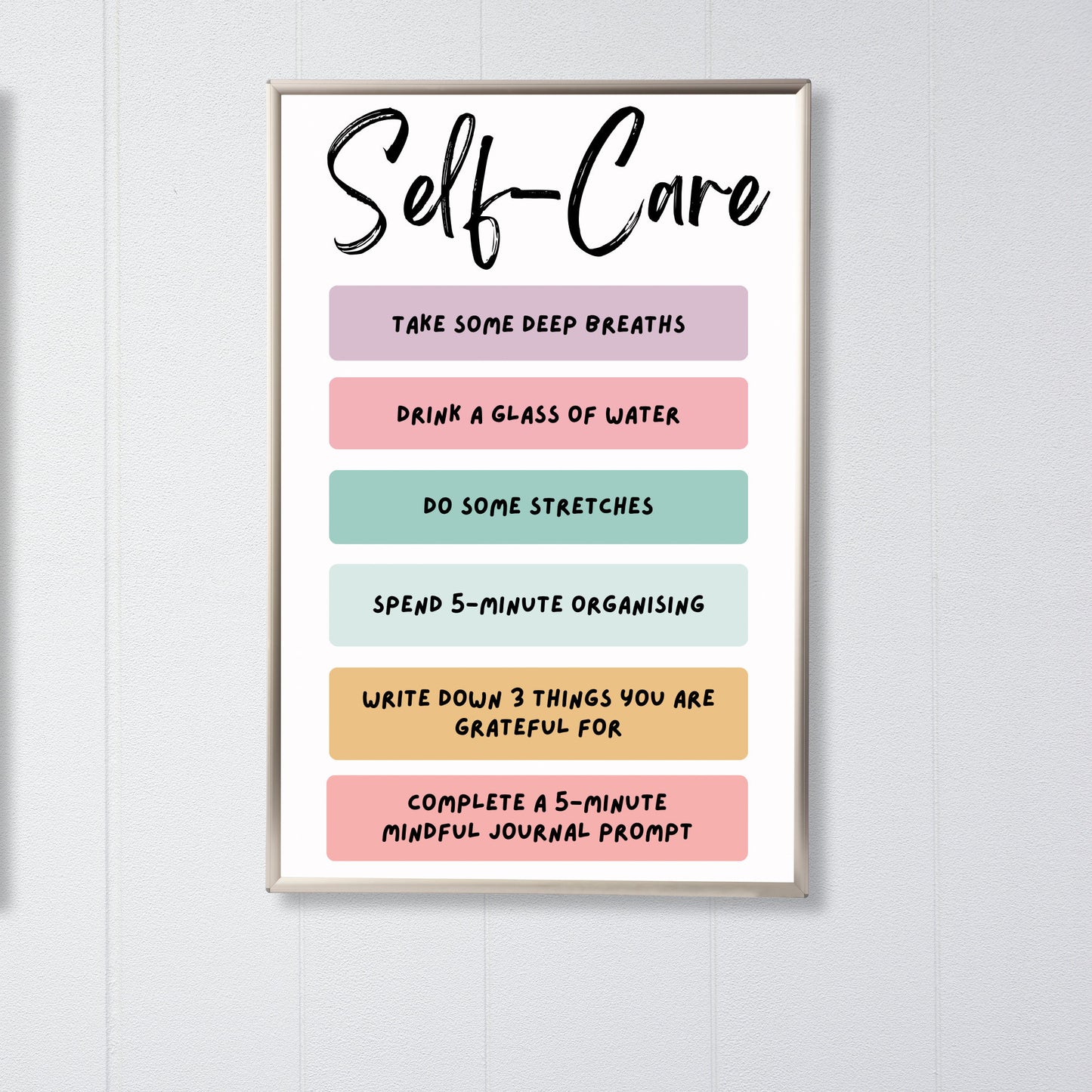 Self-Care Poster: Therapeutic Office Decor