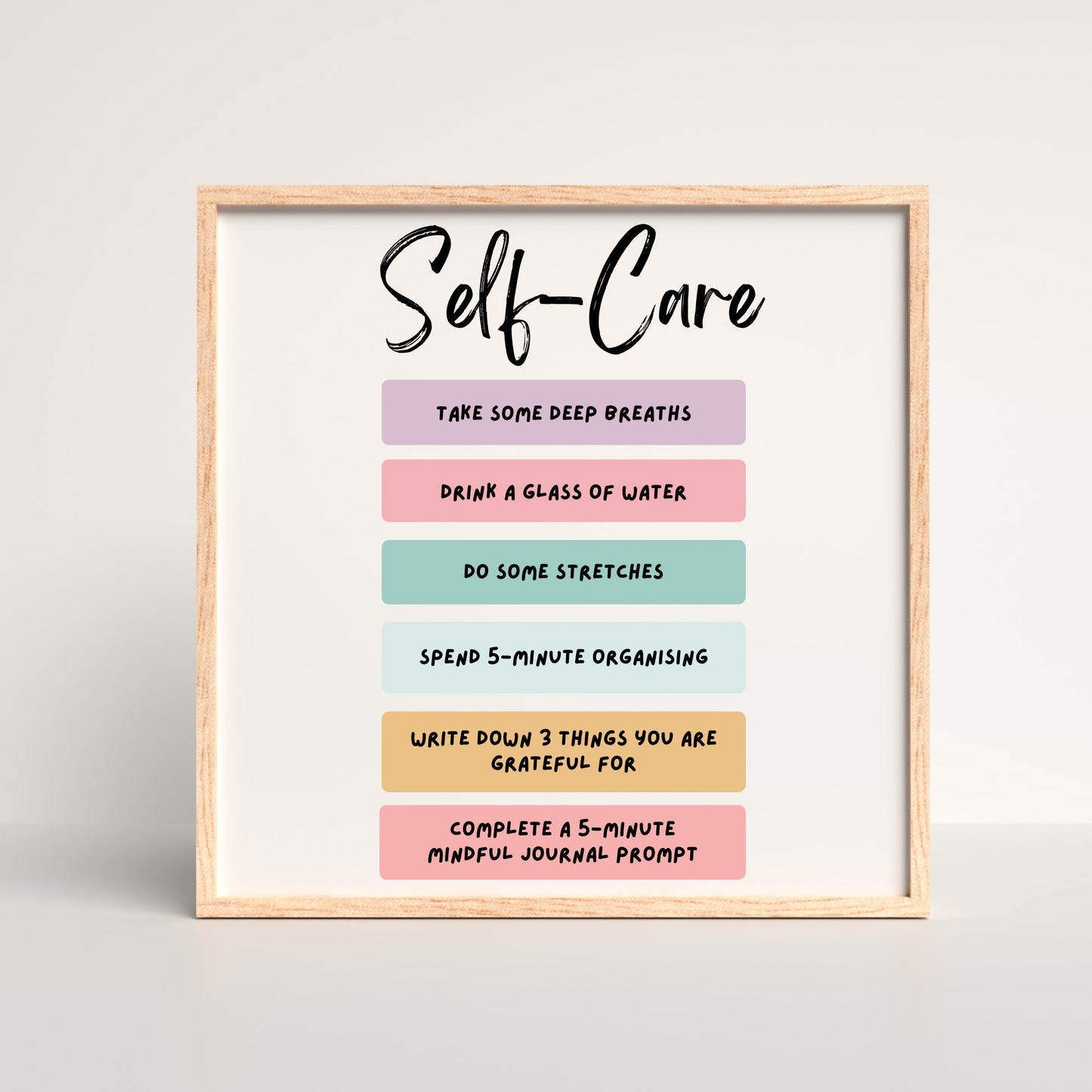 Self-Care Poster: Therapeutic Office Decor