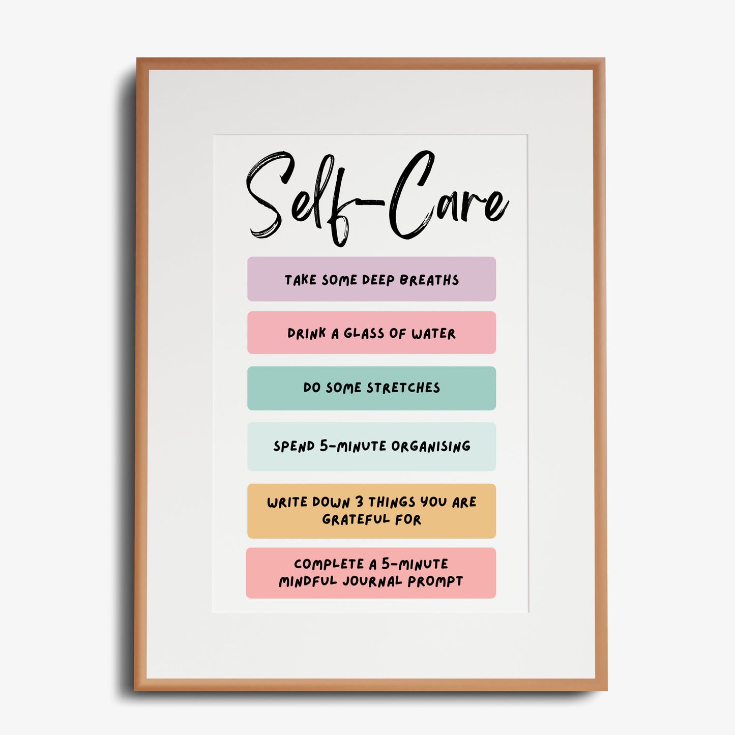 Self-Care Poster: Therapeutic Office Decor