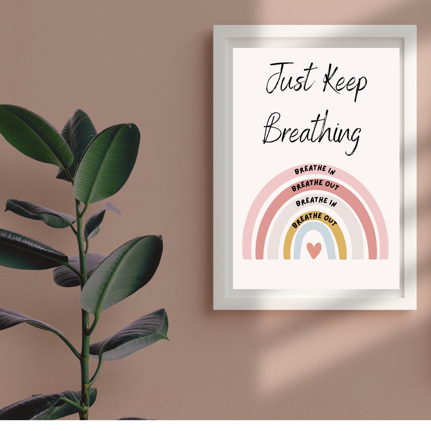 Just Keep Breathing Poster: Therapeutic Office Decor.