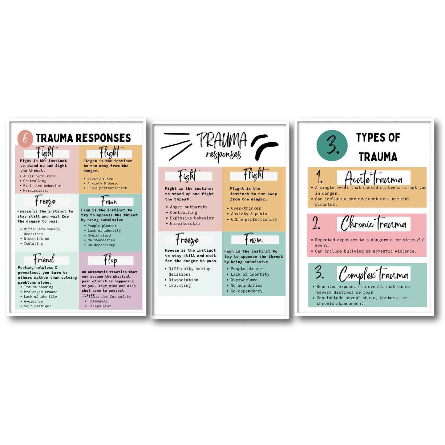 Trauma Poster Pack: Mental Health & Therapy Decor