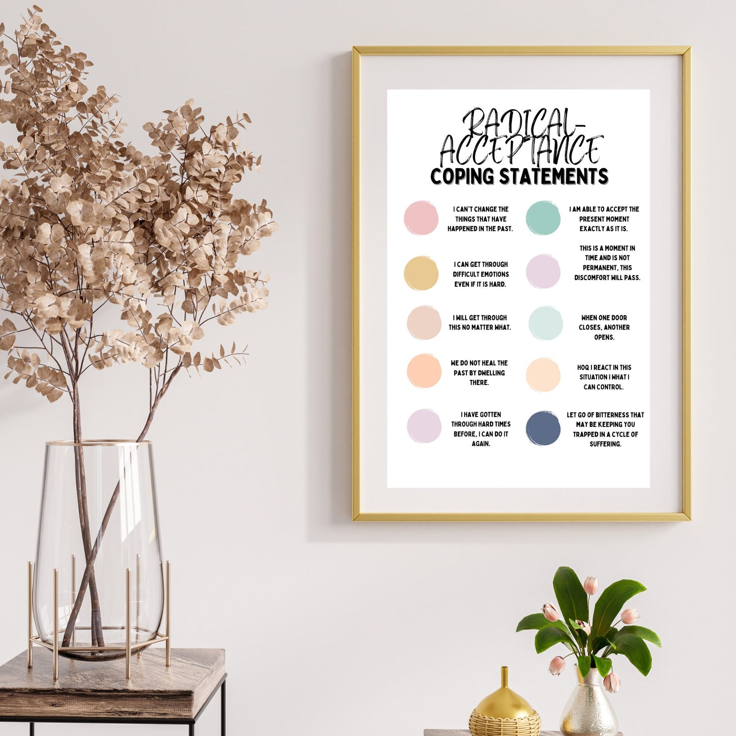 Radical Acceptance & DBT Poster: Office Decor