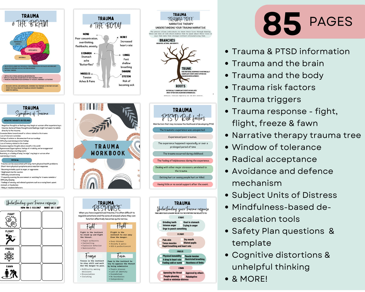 Trauma Psychoeducation Workbook: Worksheets & Healing.