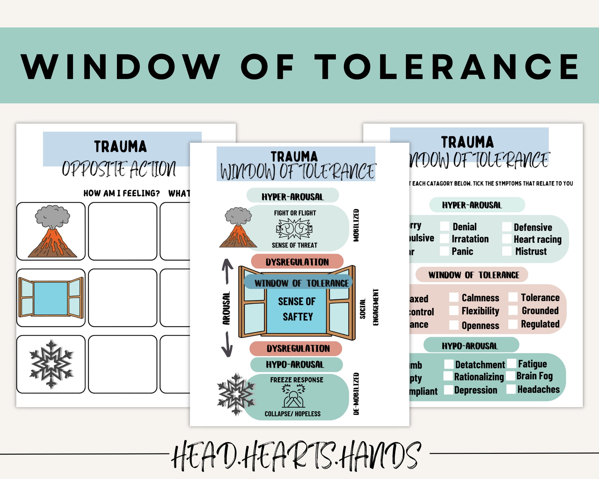 The Window of Tolerance: Trauma & Regulation Worksheets.