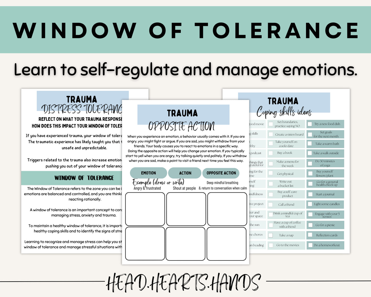 The Window of Tolerance: Trauma & Regulation Worksheets.