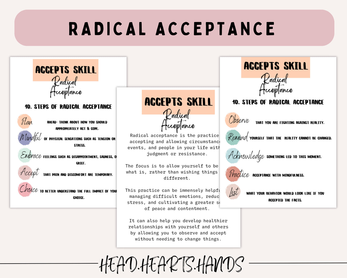 Radical Acceptance & Distress Tolerance Toolkit: Worksheets & More