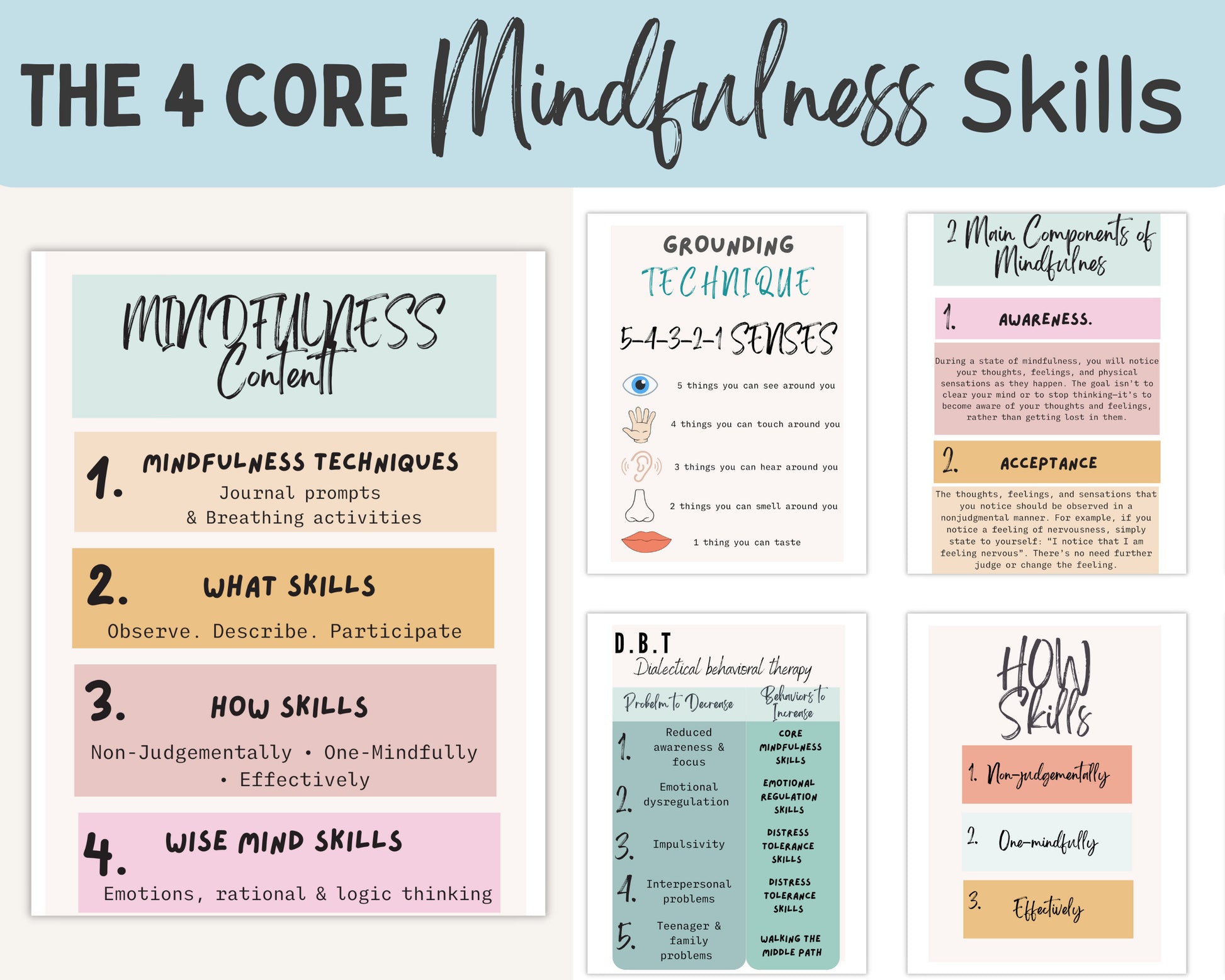 Explore the 4 core DBT mindfulness skills