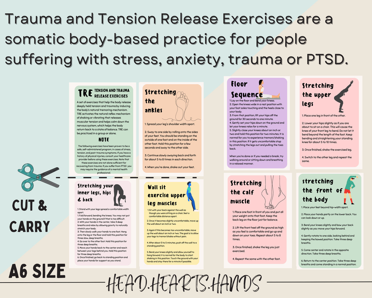 TRE Flashcards: Somatic Therapy Coping Skills.