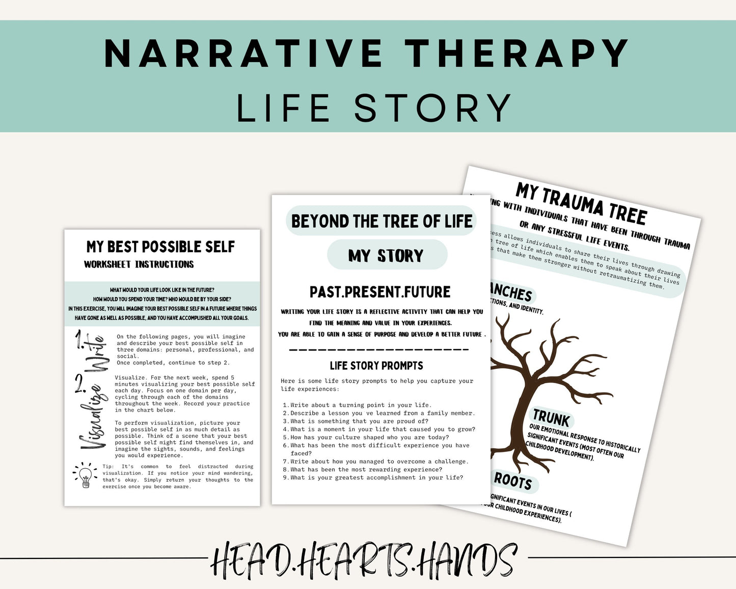 Digital display of a section from the Narrative Therapy Toolkit on 'Self-as-Context,' helping users understand their identity beyond their traumatic experiences.