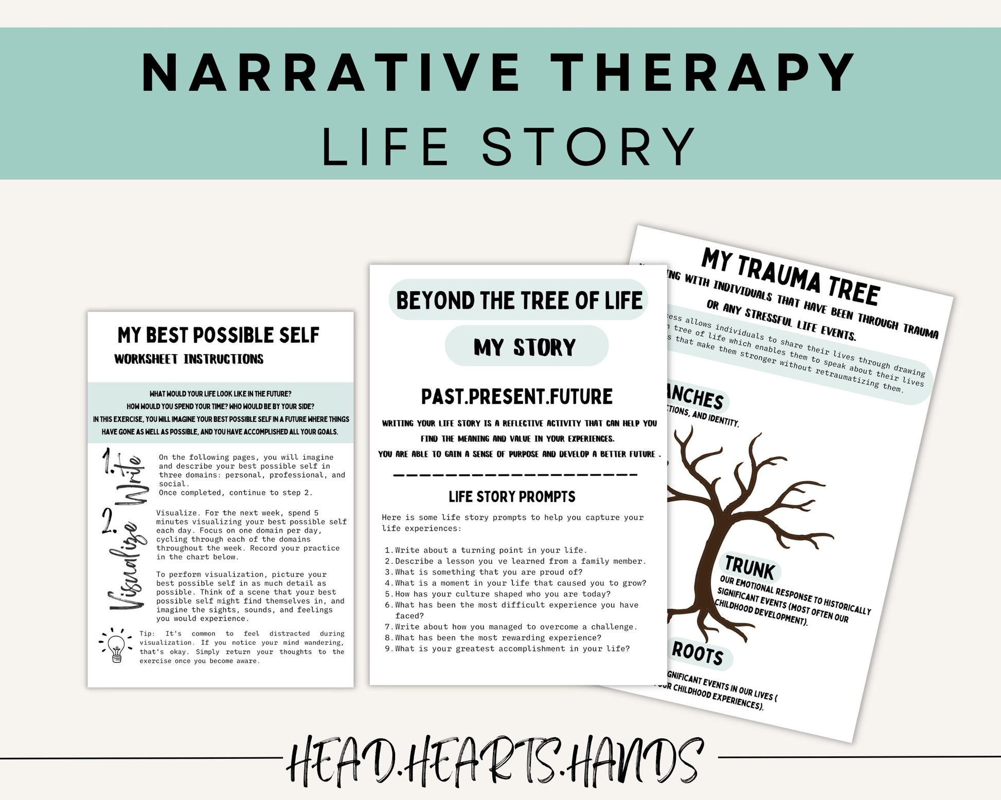 Digital display of a section from the Narrative Therapy Toolkit on 'Self-as-Context,' helping users understand their identity beyond their traumatic experiences.