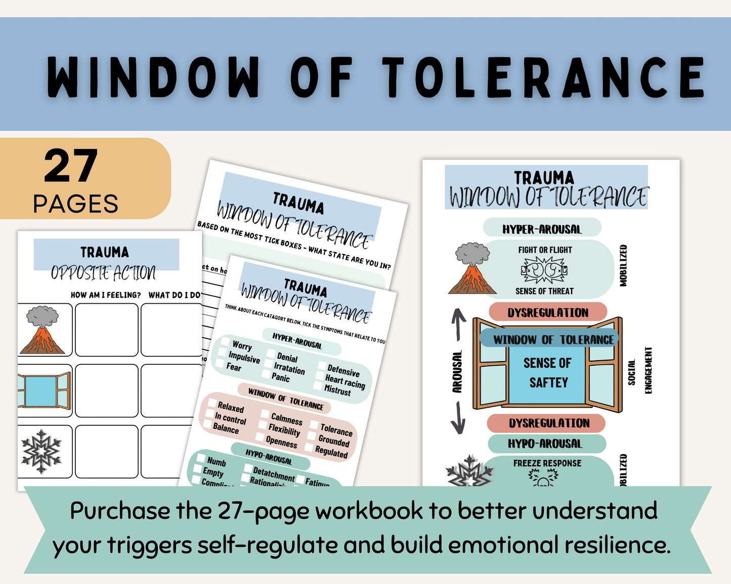 The Window of Tolerance: Trauma & Regulation Worksheets.