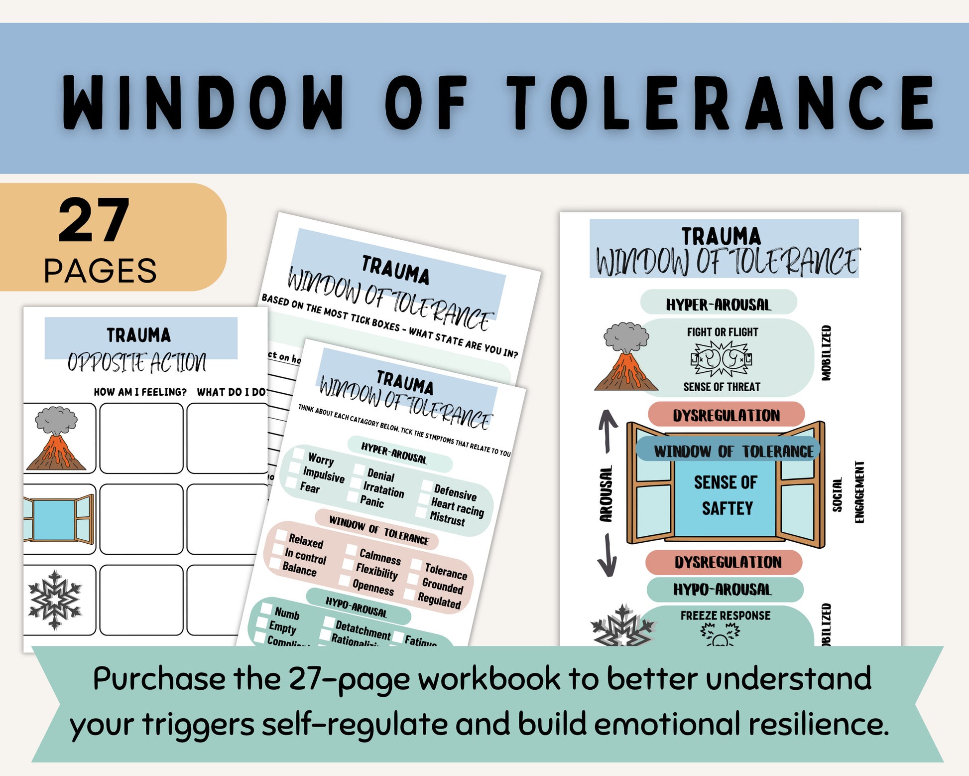 The Window of Tolerance: Trauma & Regulation Worksheets.