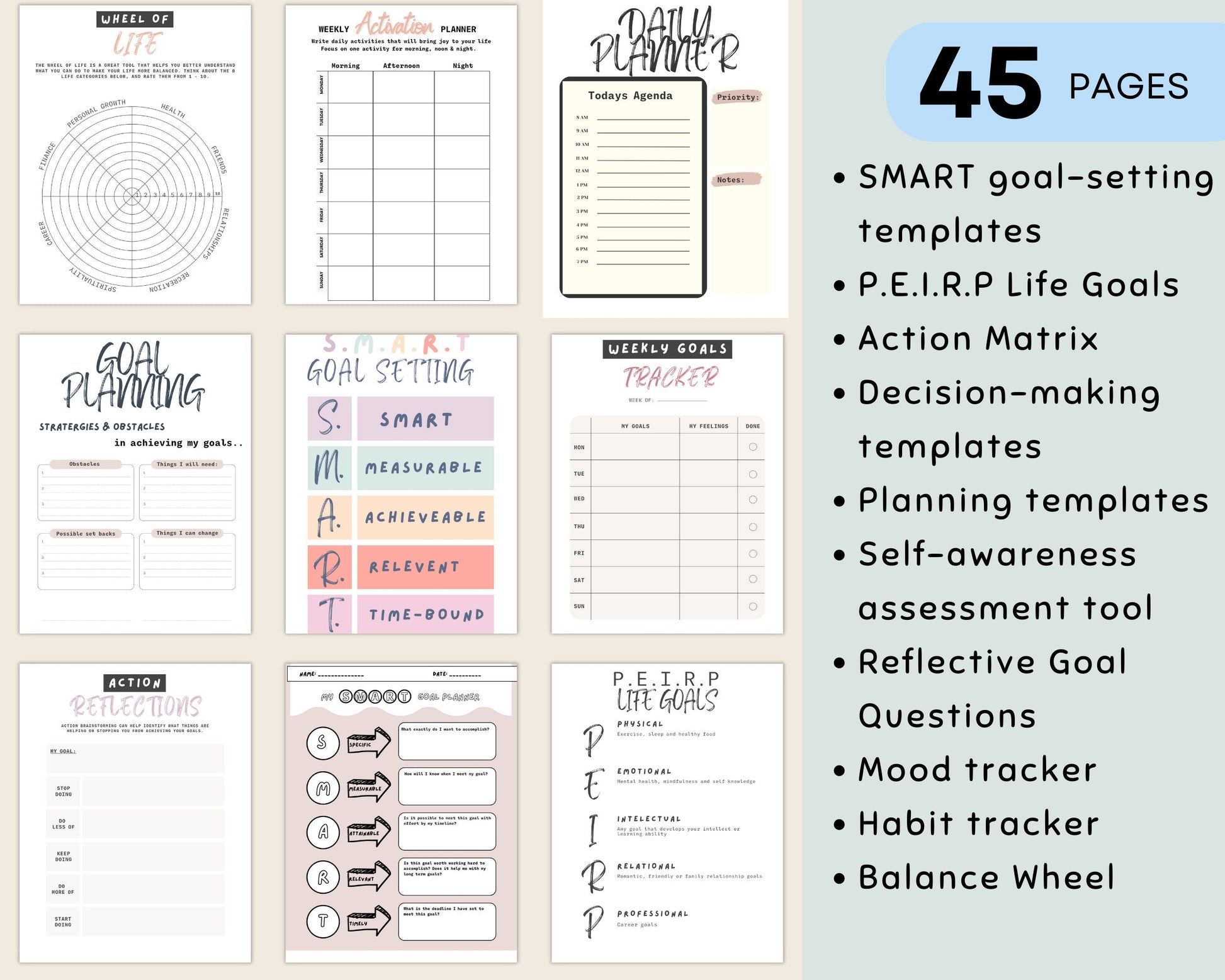 SMART Goal Setting Toolkit: CBT & Counseling Worksheets.