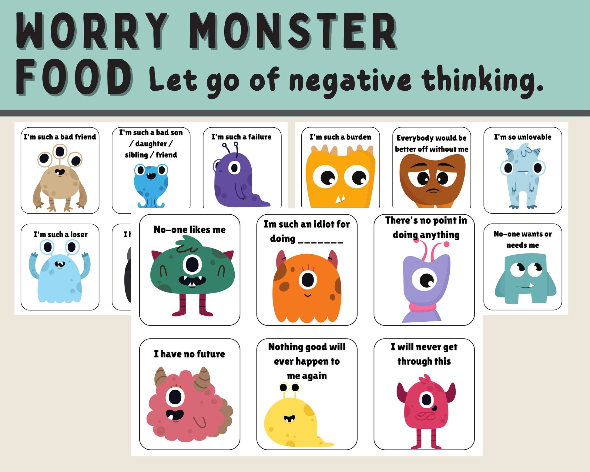 Worry Monster Toolkit for Kids: Anxiety Relief & SEL.