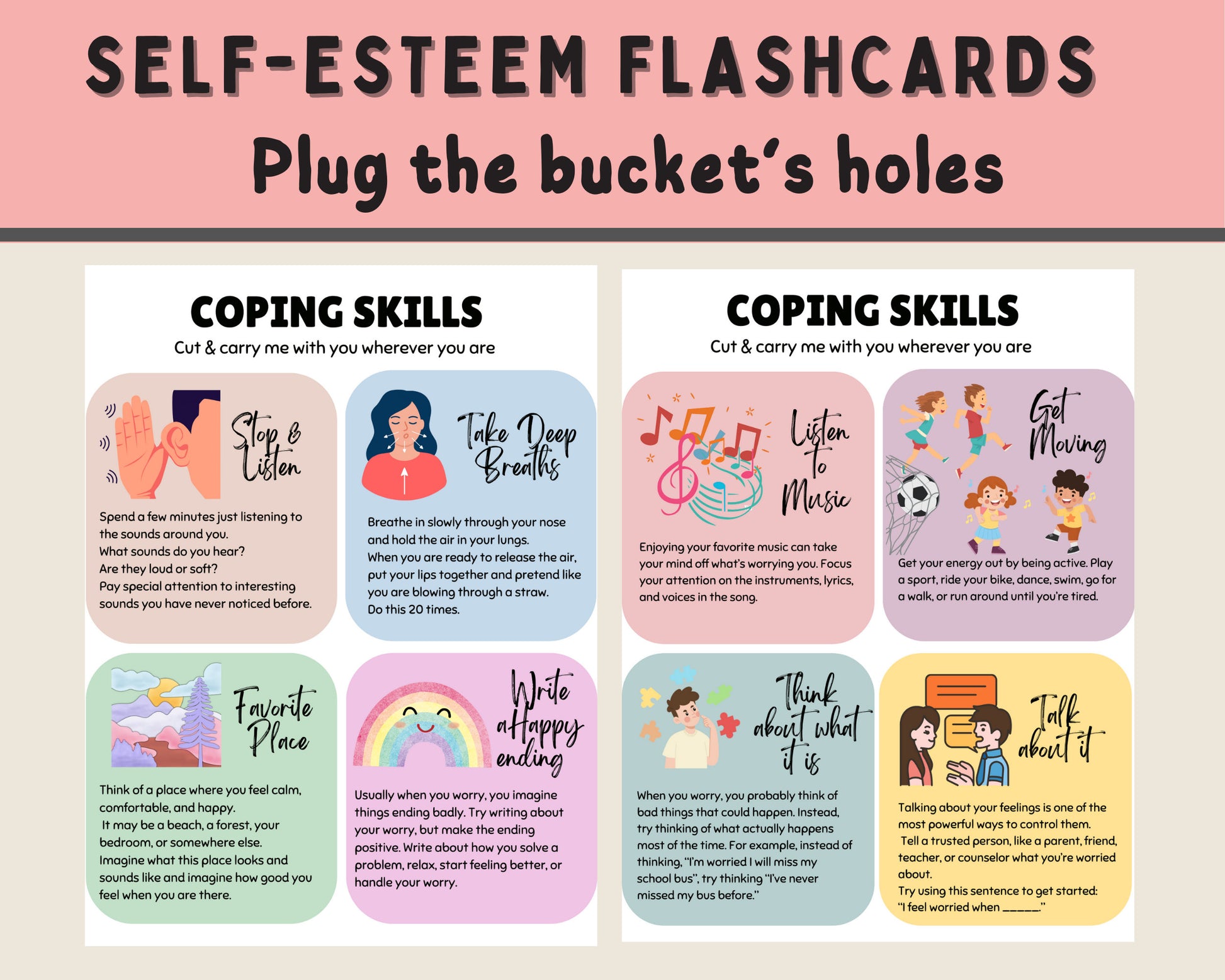 Self-Esteem Toolkit for Kids: Worksheets & Affirmations.