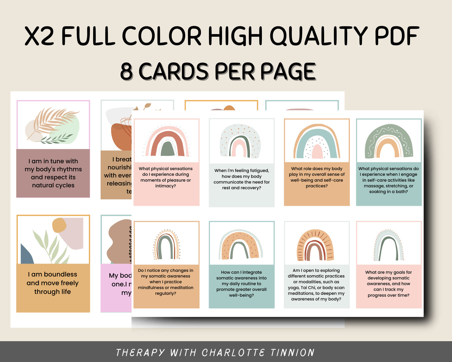 Somatic Awareness Toolkit: Journal Prompts & Flashcards.