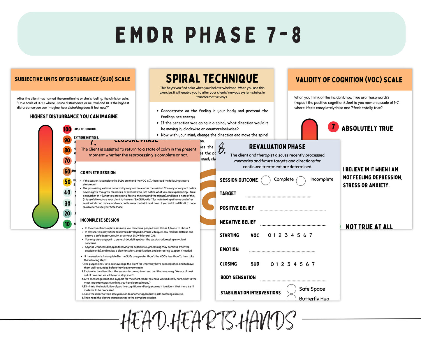 Affordable EMDR therapy resources with VoC and SUDs sheets