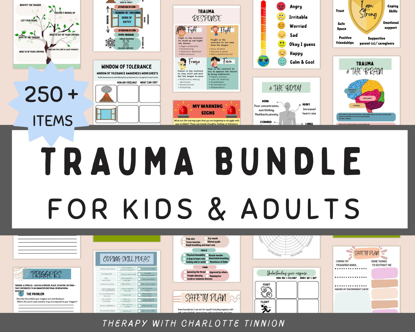 Trauma Mega Bundle: Worksheets, Scripts & Safety Plan.