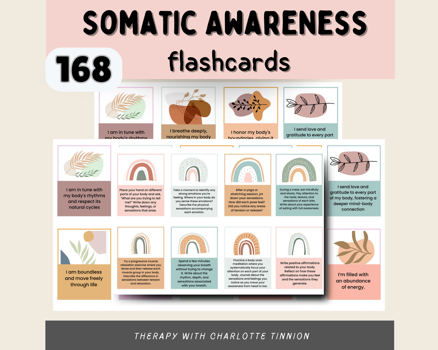 Somatic Awareness Toolkit: Journal Prompts & Flashcards.