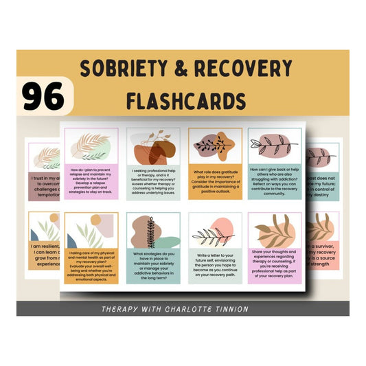 Sobriety Affirmation Flashcards: Addiction & Recovery Support.