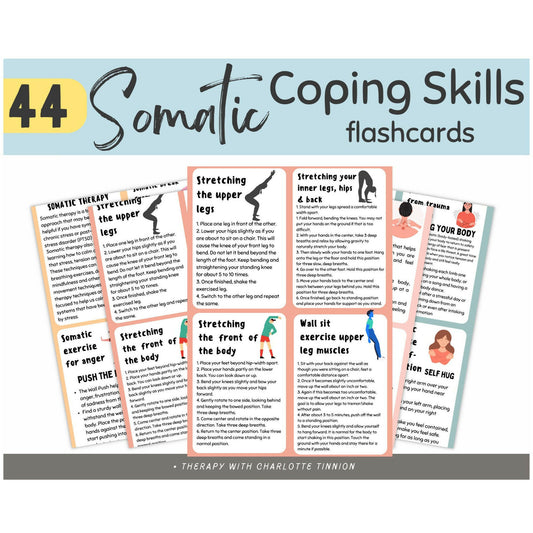 Somatic Therapy Exercise Cards: Adults & Kids.