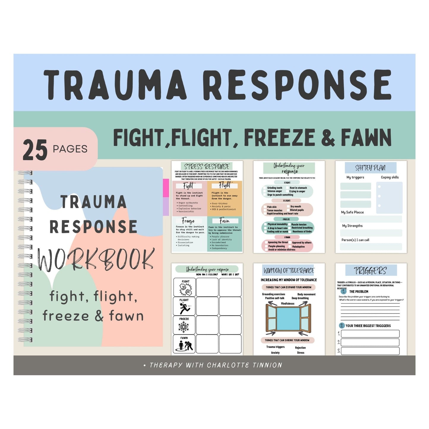 Learn how to have a healthy trauma response with our 25 page workbook.