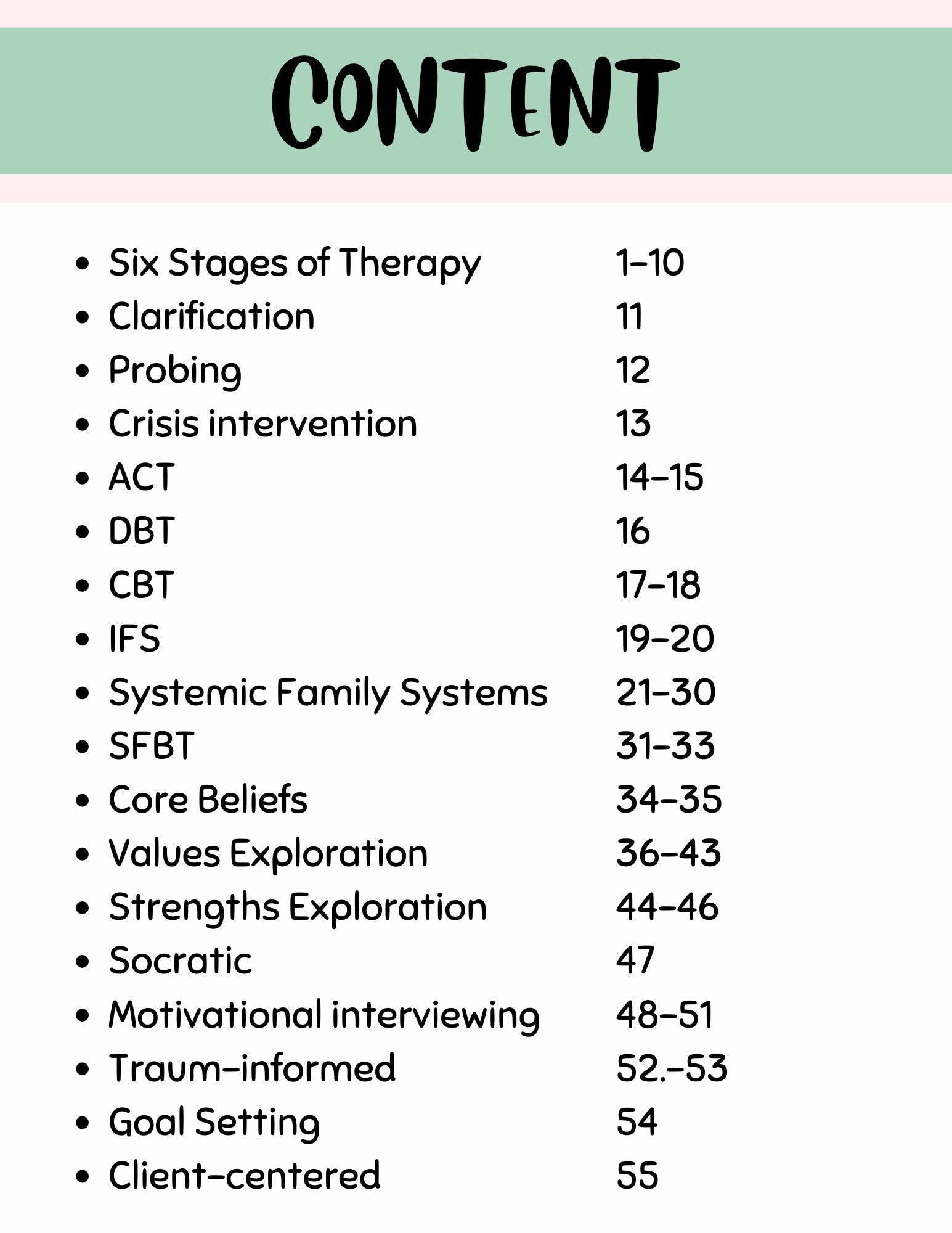 Therapy Session Toolkit: Questions & Interventions.